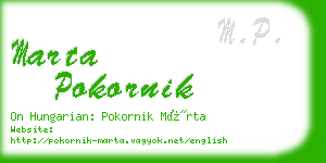 marta pokornik business card